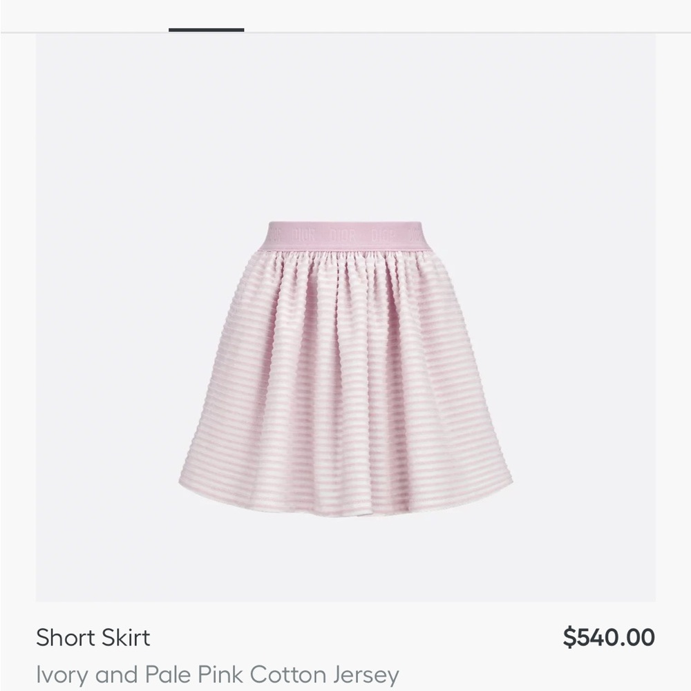 Dior Soft Pink Striped Mini Skirt